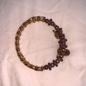 Alex and Ani purple and gold energy bracelet